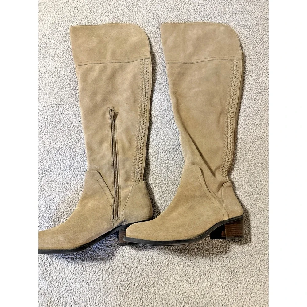 Vince Camuto Bendra Over-The-Knee Tall Boot Tan Suede Size 9.5M